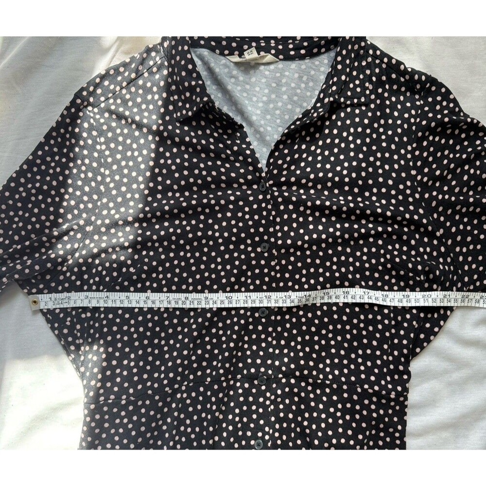 Boden Black beige polka Dot Maxi Shirt Dress Button Front Belted 20-22 plus - Picture 6 of 7